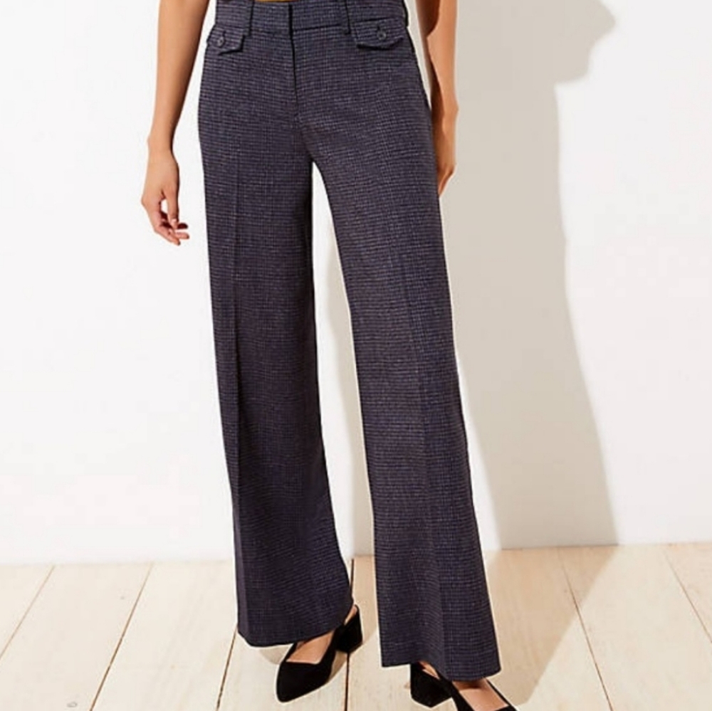 NWOT Loft High Waisted Trouser in Houndstooth